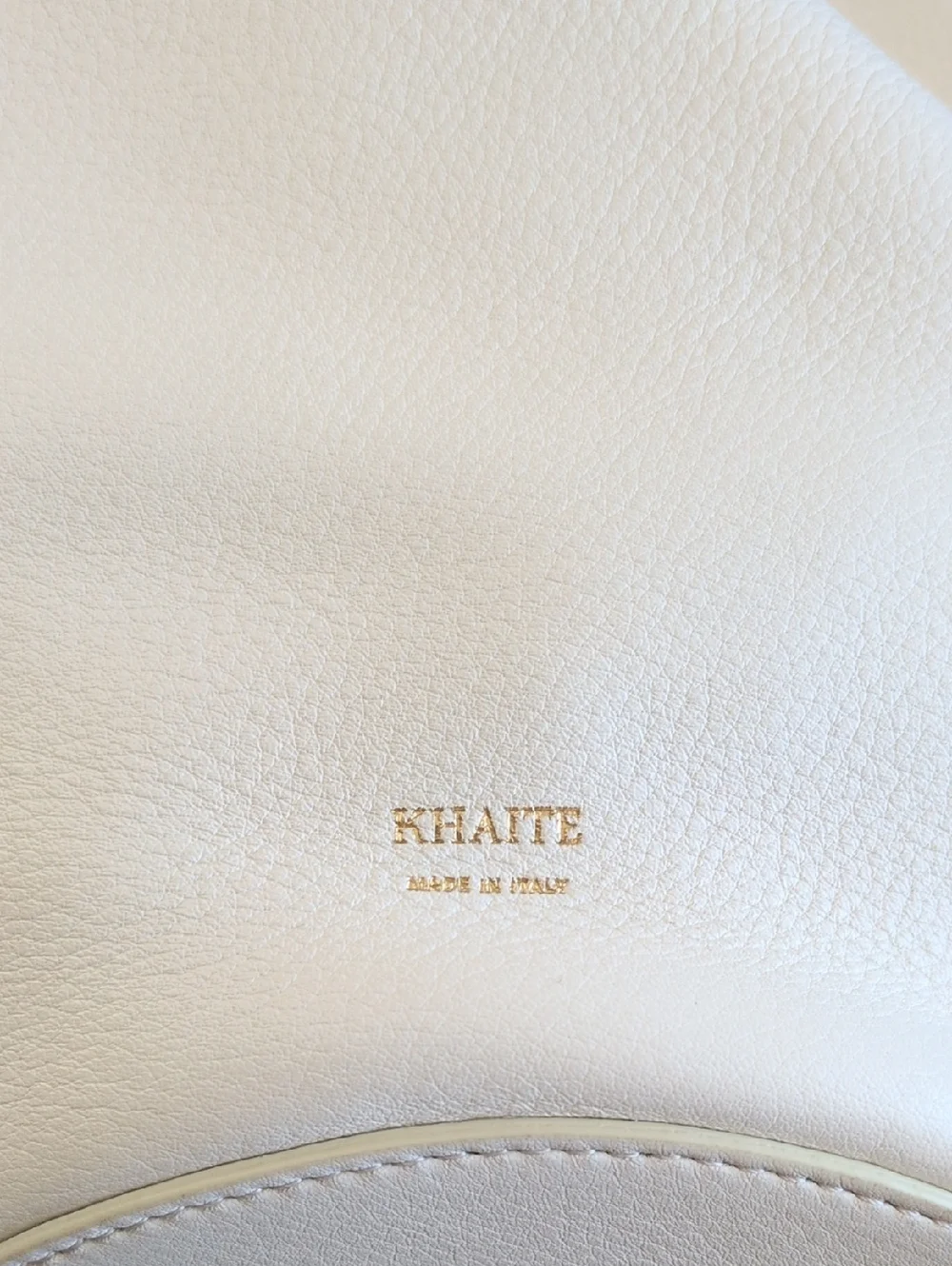 KHAITE Cream Pebble Leather Bag - Picture 2 of 8